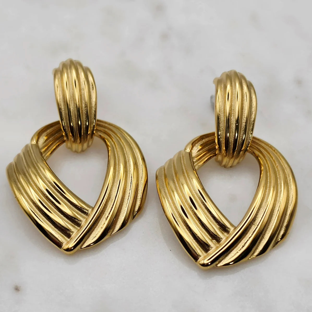 Xtraordinary Flair - Chunky Art Deco Earrings in Gold