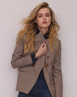 Veronica Beards - Miller Dickey Jacket in Rust/Navy Multi