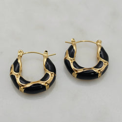 Xtraordinary Flair - Black Marble Huggies in Gold
