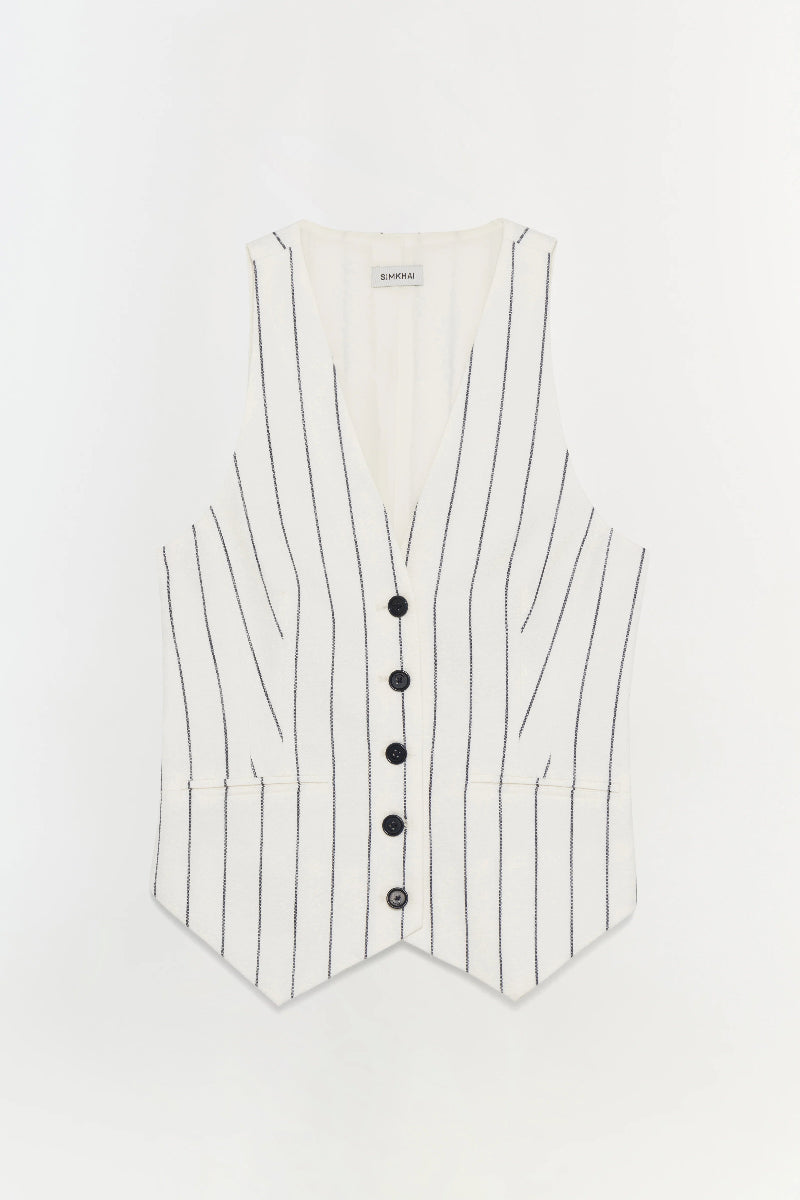 SIMKHAI - Sabina Vest in Midnight Stripe