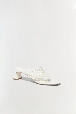 SIMKHAI - Alia Open Weave Block Heel in Ivory