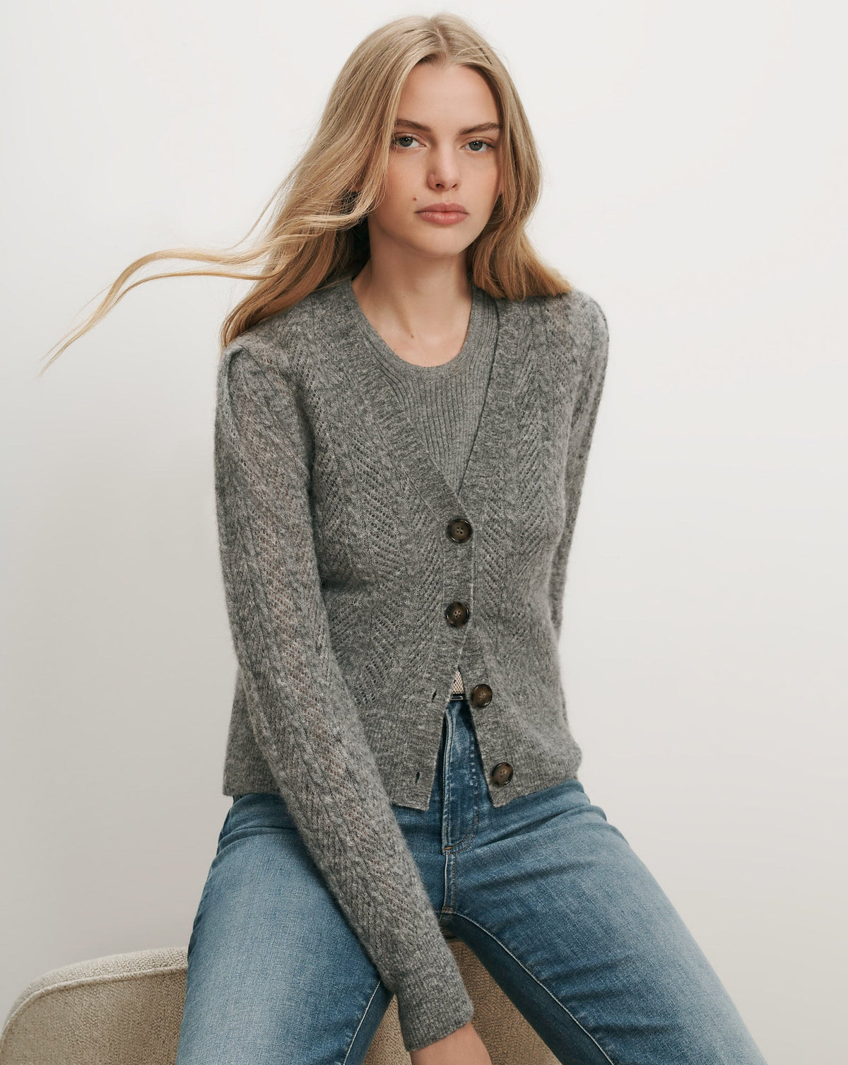 Veronica Beard - Solene Cardigan in Heather Grey