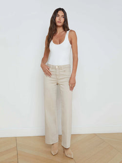 L'AGENCE - Scottie High Rise Wide Leg in Biscuit