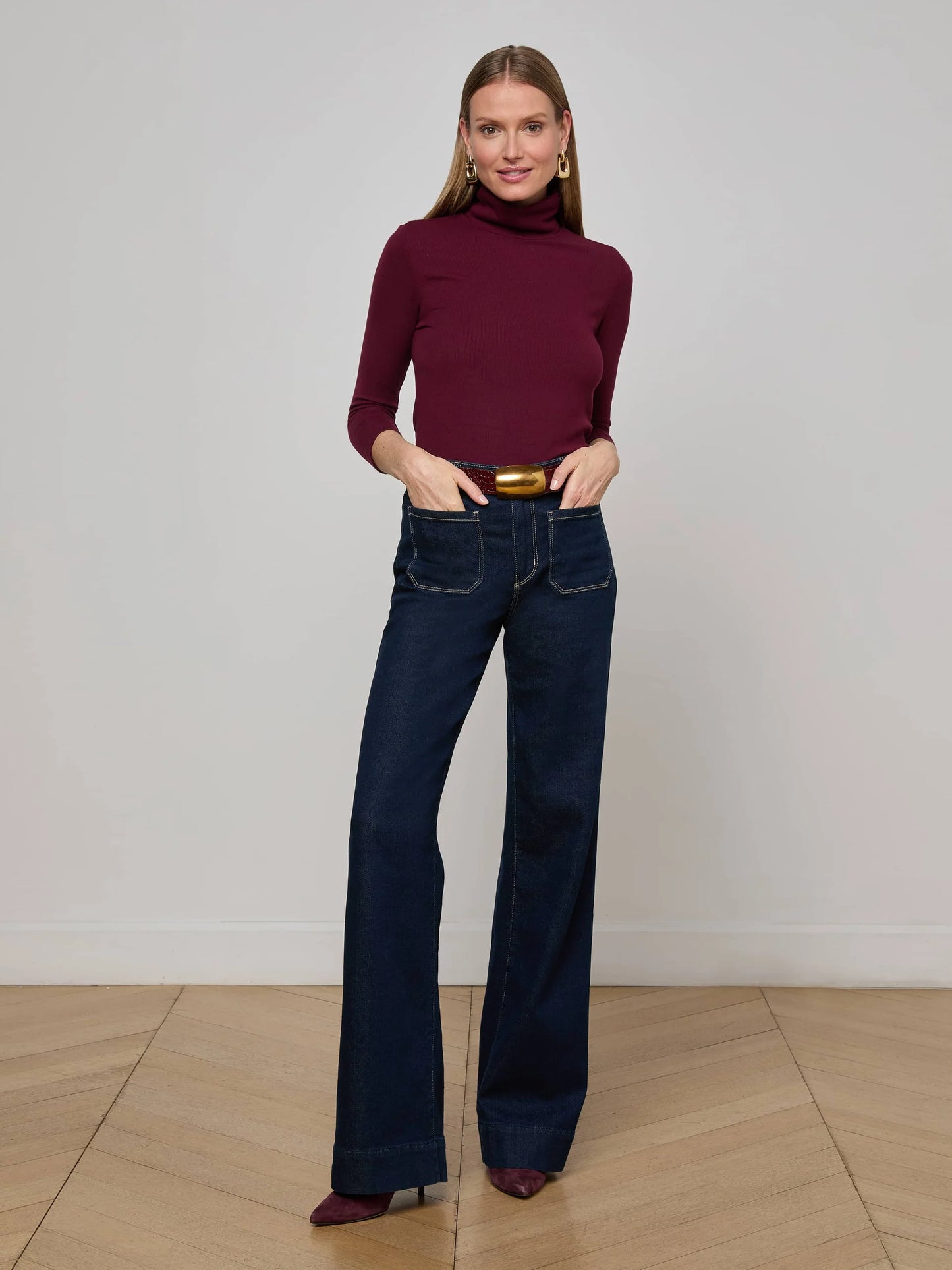 L'AGENCE - Nolan High Rise Patchpoket Wideleg in Koval