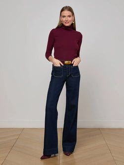 L'AGENCE - Nolan High Rise Patchpoket Wideleg in Koval