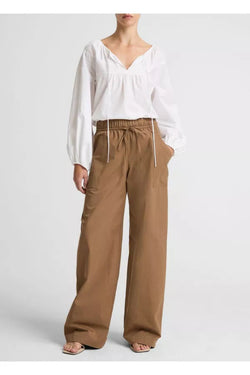 Vince. - Mid Rise Cotton Drawstring Pant in Almondine