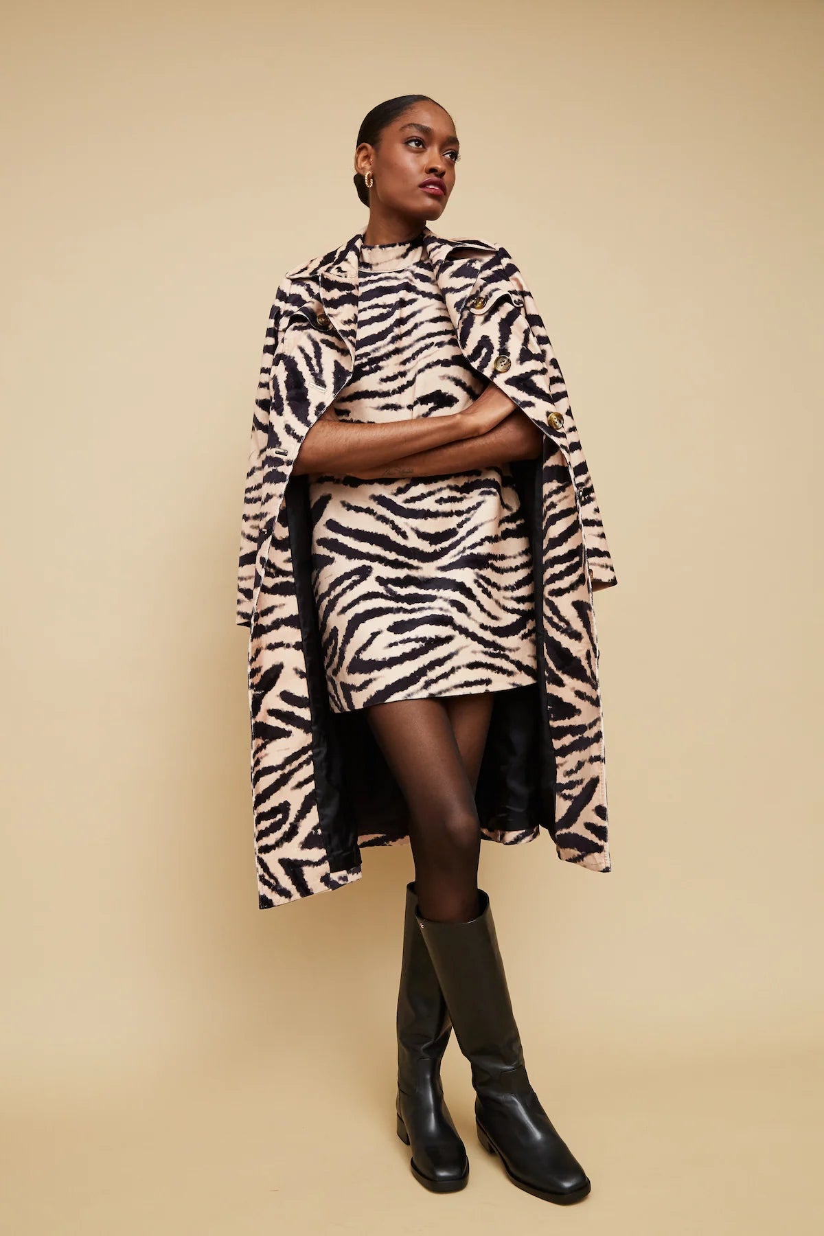 Cara Cara - Karlie Trench in Zebra Blush