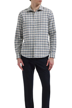 Bugatchi - Axel Woven Long Sleeve Shirt in Marine Blue