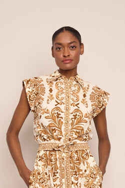 Cara Cara - Octavia Top in Saltaire Brown