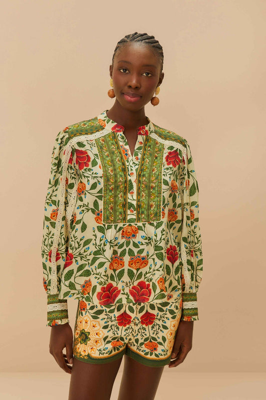 FARM Rio - Garden Tapestry Sand Blouse