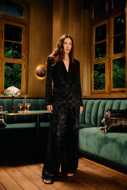 FARM Rio - Leopard Jacquard Pants in Black
