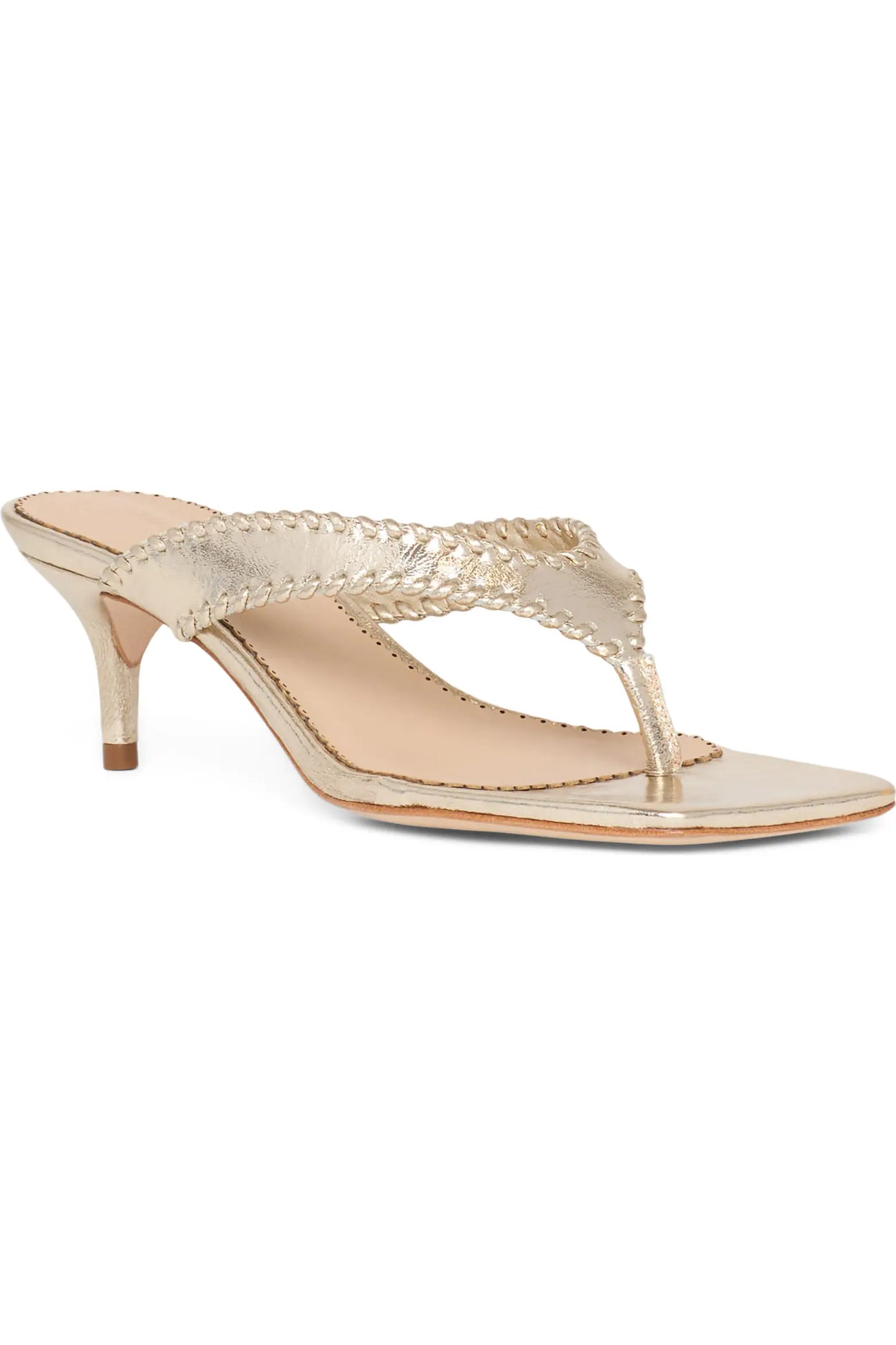 Cinq à Sept - Frankie Kitten Heel Sandal in Gold