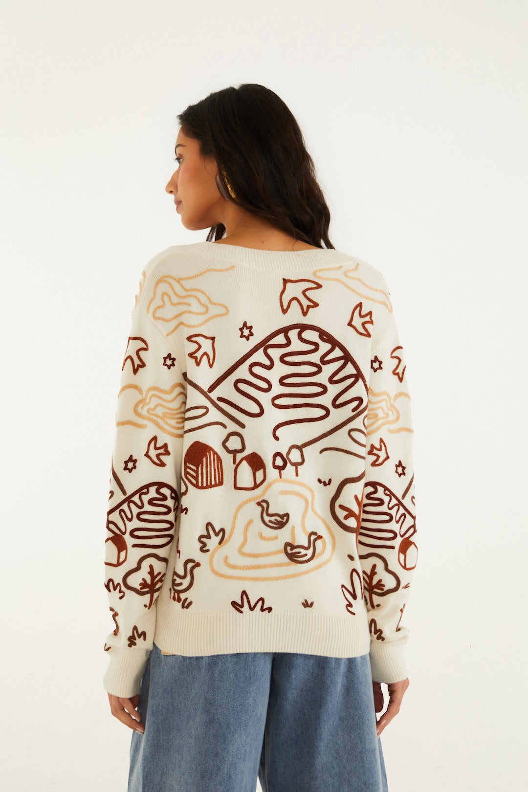 COUNTRYSIDE CORNELLI OFF-WHITE KNIT CARDIGAN