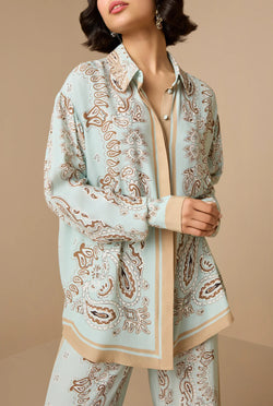 Hemant & Nandita - Navi Shirt in Blue and Crown