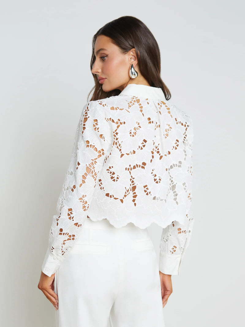 L'AGENCE - Seychelle Cropped Buttondown in White