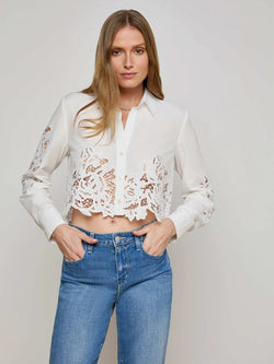 L'AGENCE - Seychelle Cropped Buttondown in White