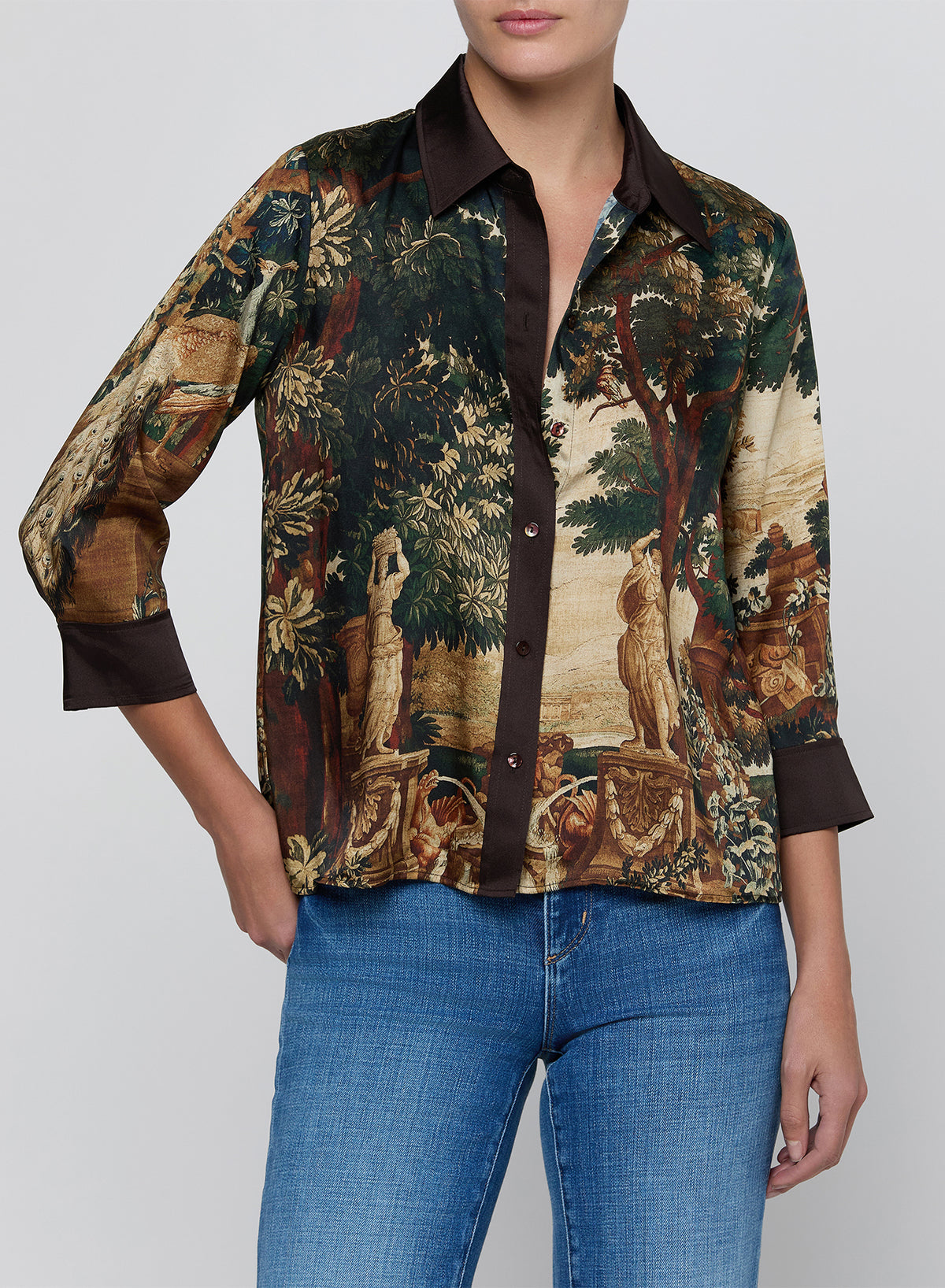 EULALIE PRINT PLACEMENT BLOUSE