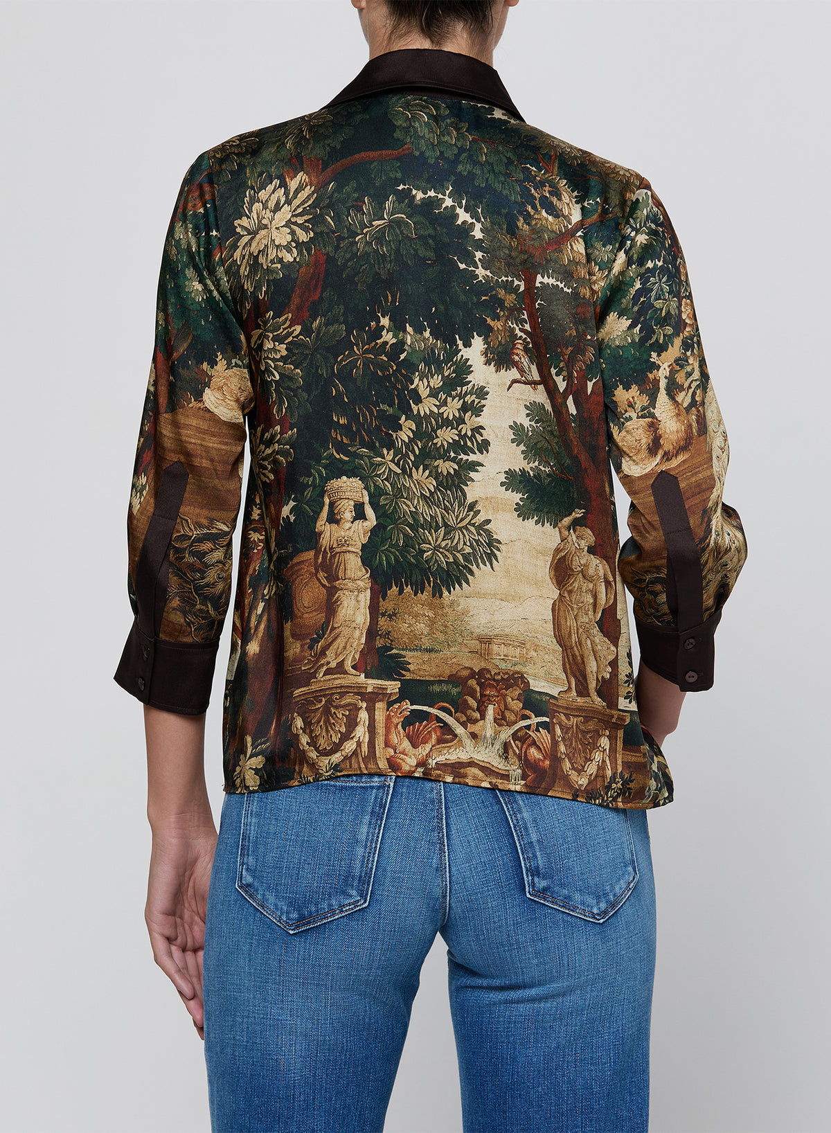 EULALIE PRINT PLACEMENT BLOUSE