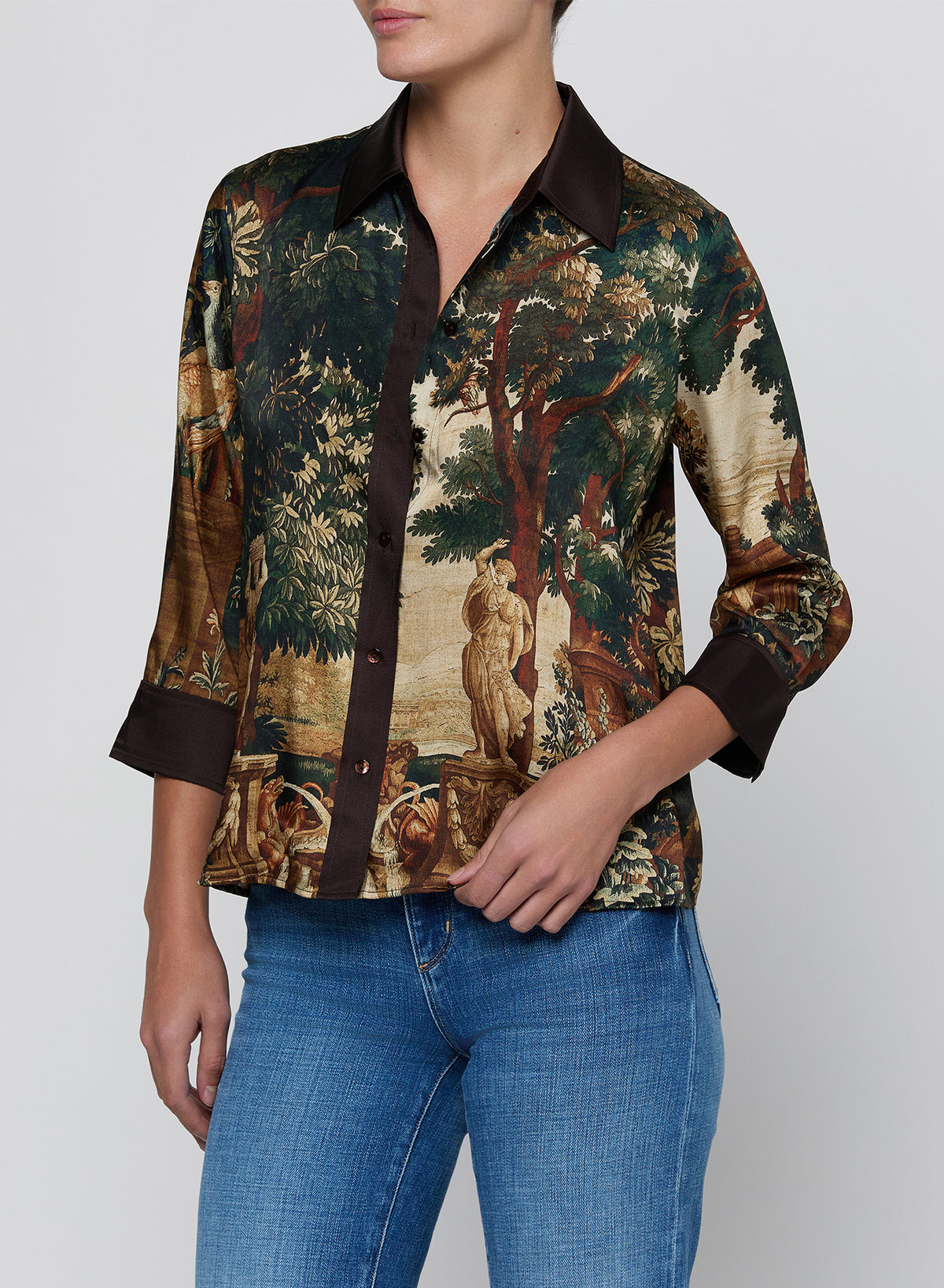 EULALIE PRINT PLACEMENT BLOUSE