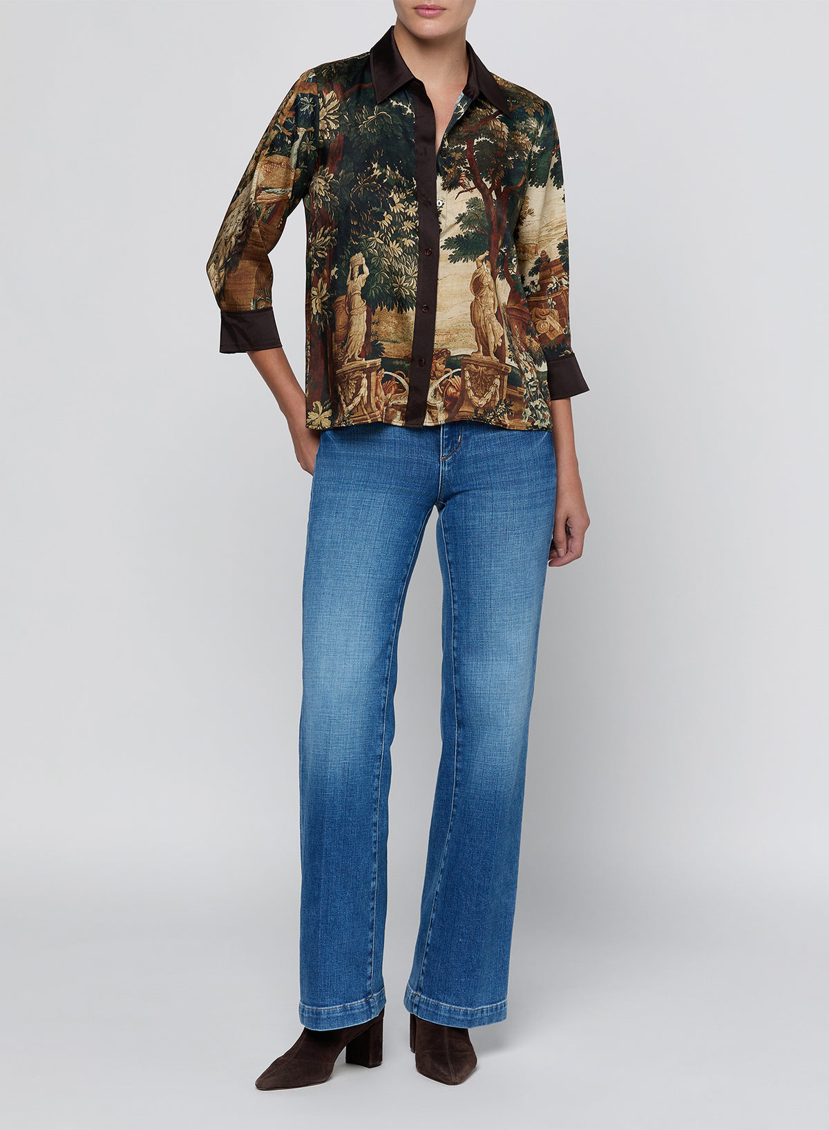EULALIE PRINT PLACEMENT BLOUSE