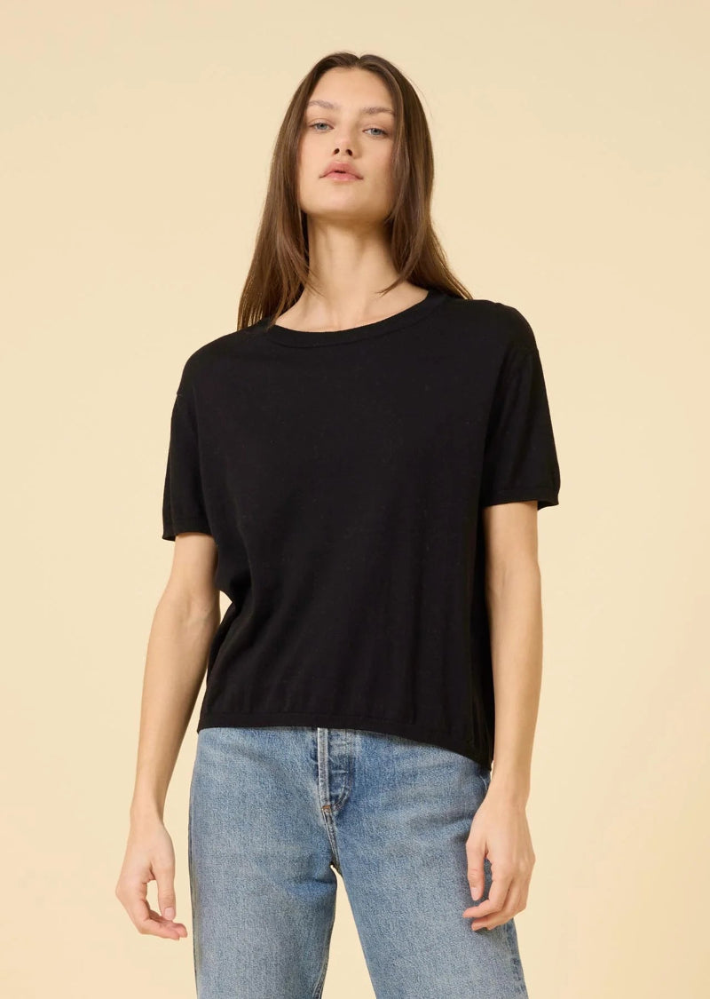 One Grey Day - Bianca Tee in Black