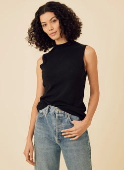 One Grey Day - Amari Cashmere Tank in Black