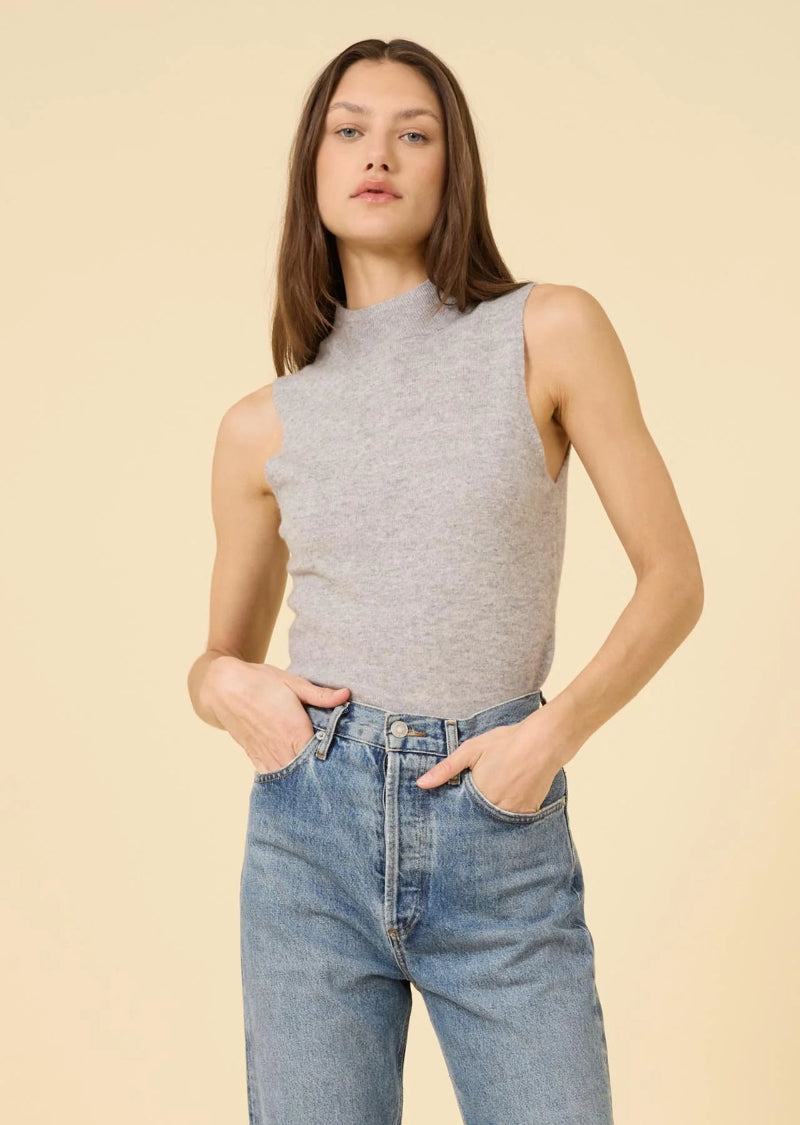 One Grey Day - Amari Cashmere Tank in Heather Grey