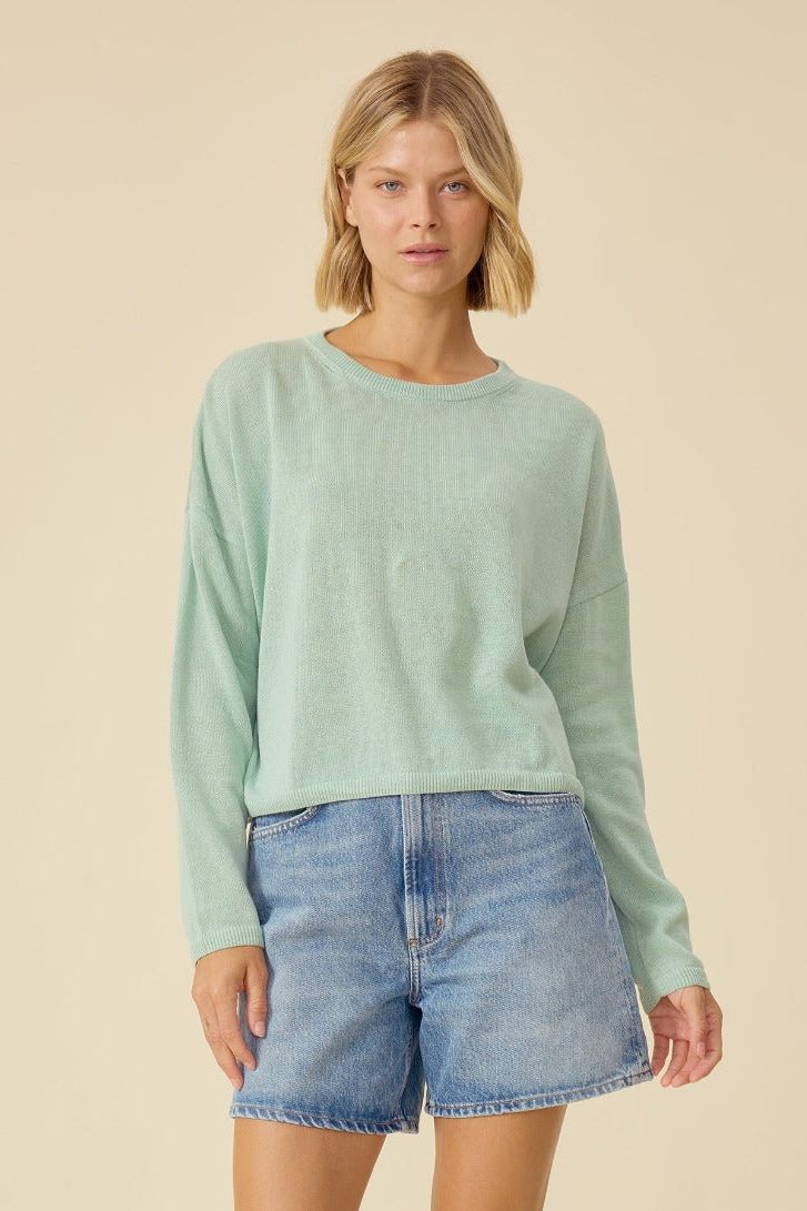 One Grey Day - Polina Pullover in Mint