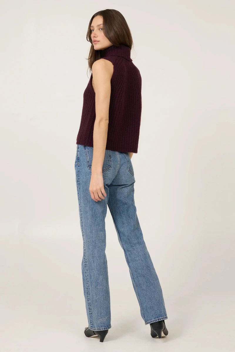 One Grey Day - Polly Cashmere Vest in Syrah