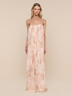 L'Agence - Raine Wire Strapless Gown in Frappe Multi Tie Dye