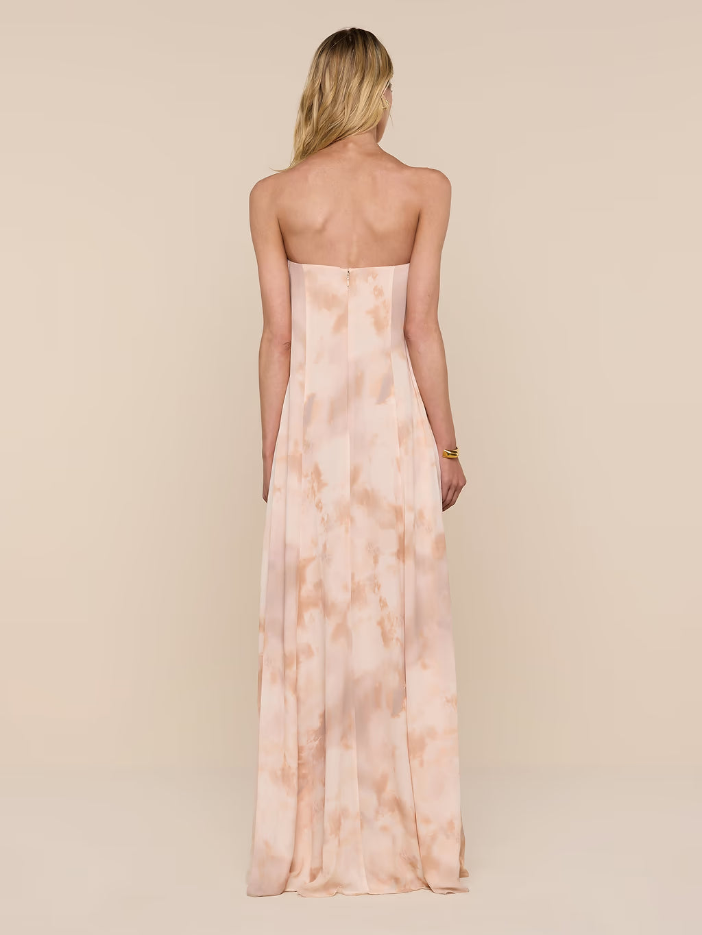 L'Agence - Raine Wire Strapless Gown in Frappe Multi Tie Dye