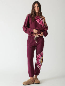 Electric & Rose- Roman Sweatshirt- Spiral Burgundy Multi