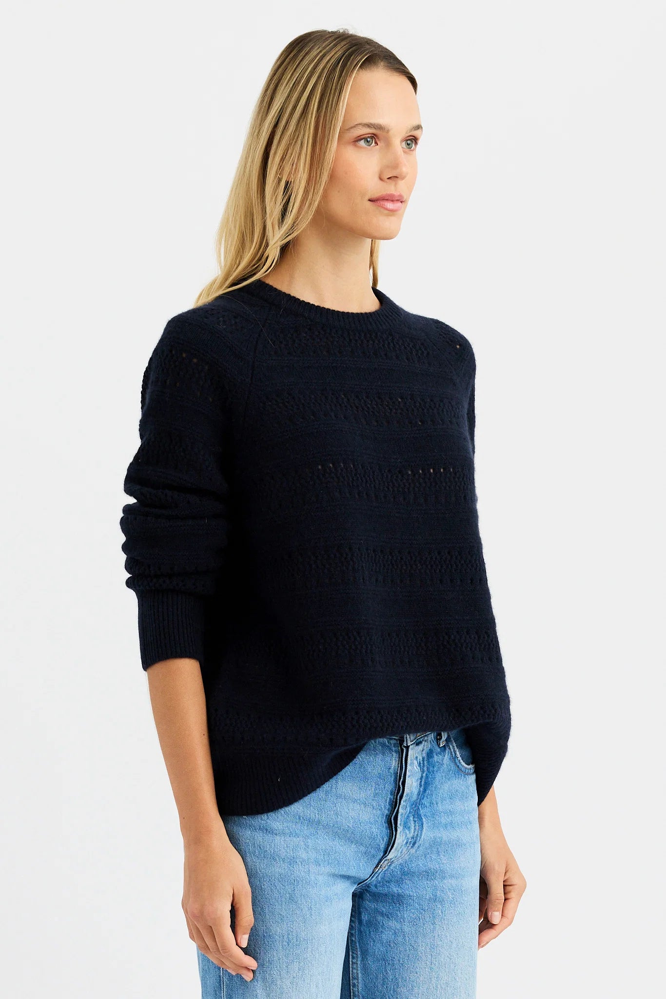 One Grey Day - Lucille Cashmere Crewneck in Galaxy