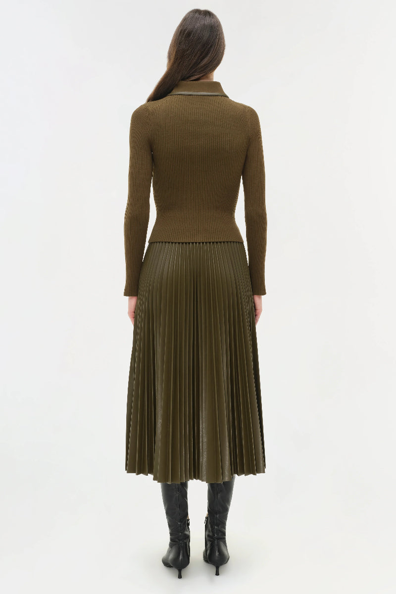 SIMKHAI - Livana Long Sleeve Top in Alligator