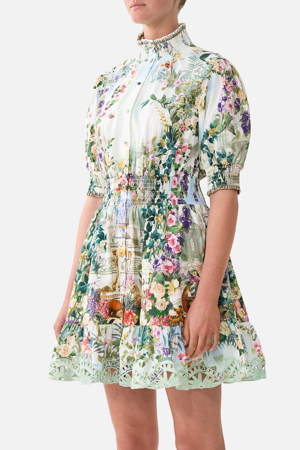 SHORT DRESS WITH SHIRRED WAIST