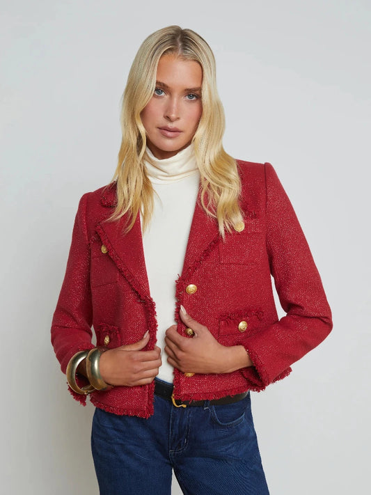 L'AGENCE - Sylvia Collard Jacket in Garnet Red Copper