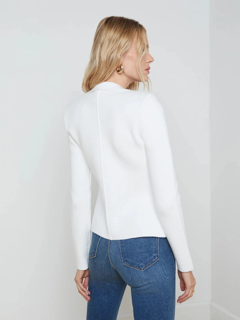 L'AGENCE - Sofia Knit Blazer in White