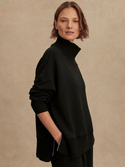 Varley- Barker High-Neck Sweat in Black