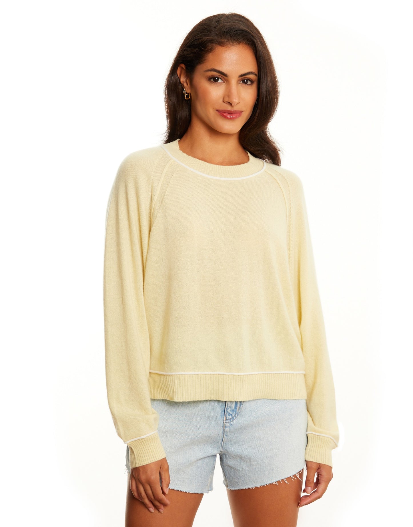 &Isla - Tia Raglan Crew in Lemondade