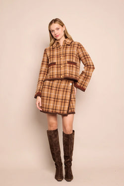 Cara Cara - Jodi Mini Skirt in Camel Plaid