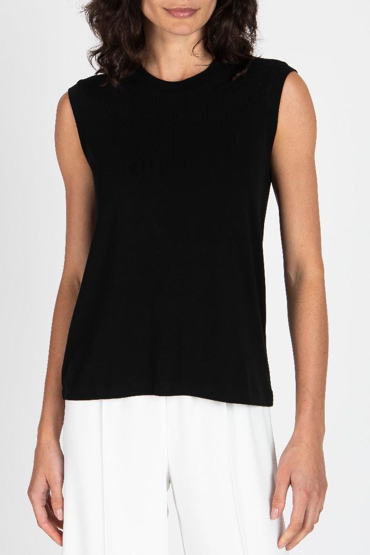 ATM - Viscose Blend Jersey Sleeveless Muscle Tee in Black