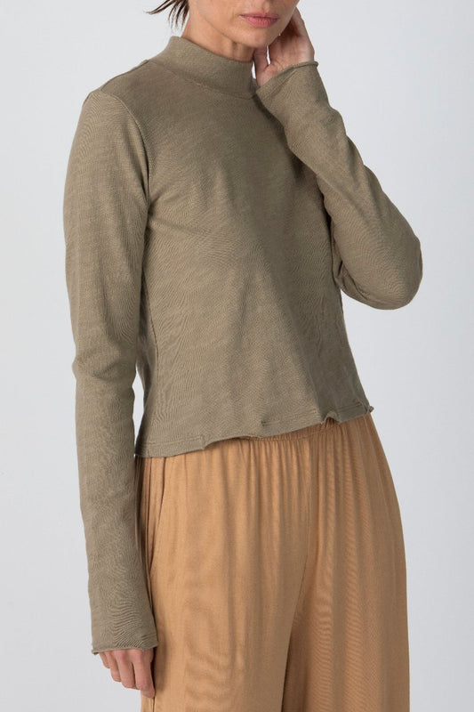 ATM - Heavy Slub Jersey Turtleneck in Faded Army