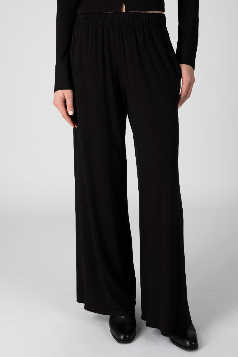 ATM - Matte Jersey Wide Leg Pull-On Pant in Black