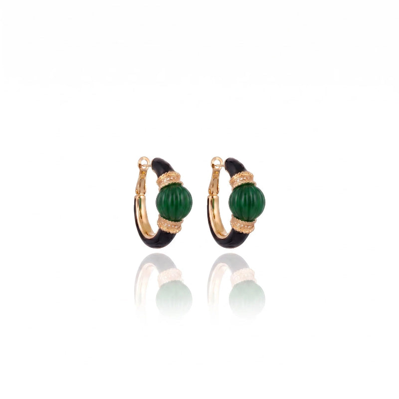 Cristina Sabatini - Amaru Hoop Earrings in Green