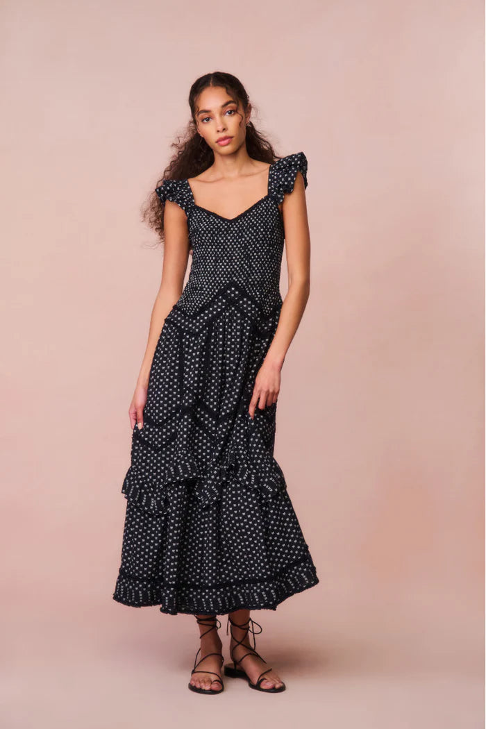 LoveShackFancy - Brin Dress in Midnight Snowfall