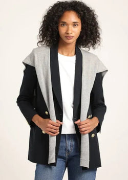 Derek Lam 10 Crosby - Walter Double Breasted Jacket with Shrug in Midnight Vapor