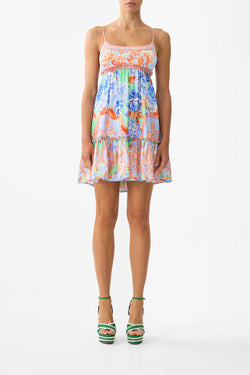 Camilla - Short Dress with Jersey Bodice in Topkapi Pop
