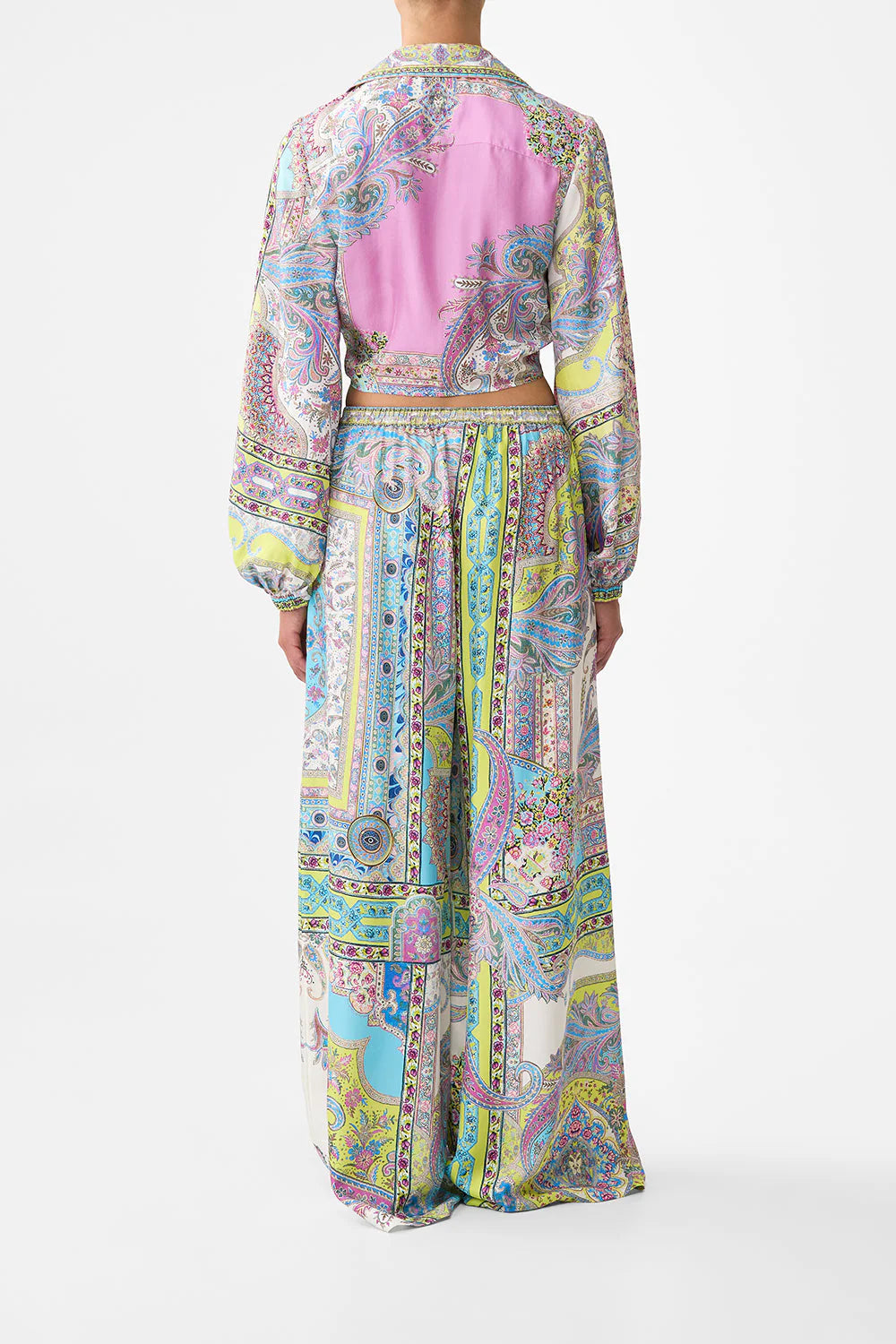 Camilla - Cropped Wrap Shirt in Magic Carpet Ride