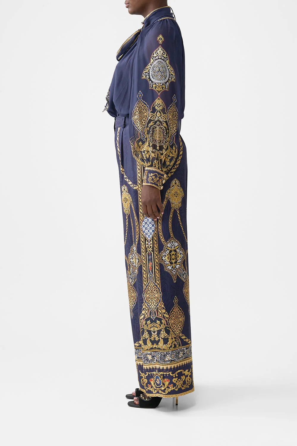Camilla - Wide Leg Waisted Pant in The Imperial Gate