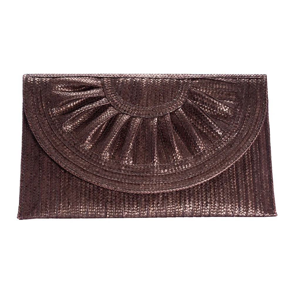 Claudia Botero Designs - Squared Moon Clutch in Dark Brown